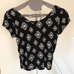 Black and white pattern crop top from Garage